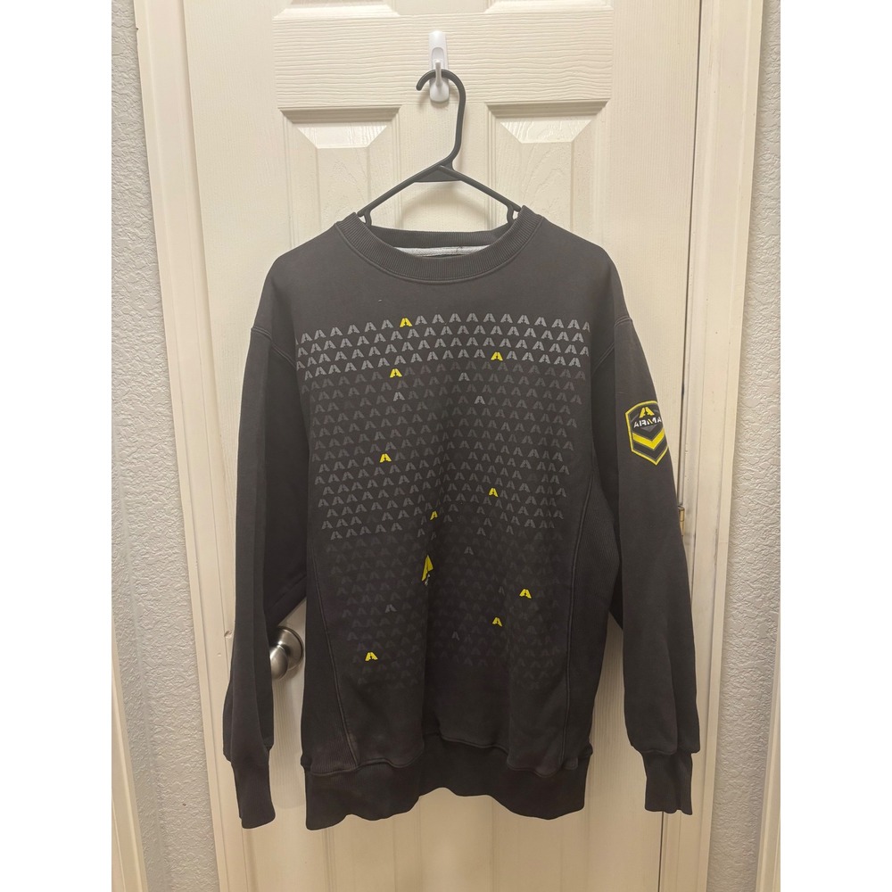 Streetwear, Y2K, ARMA Energy SNX Mens Large Crewneck Sweatshirt Black Yellow